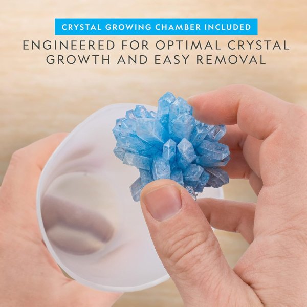 national geographic crystal growing kit – 3 vibrant colored crystals to grow3