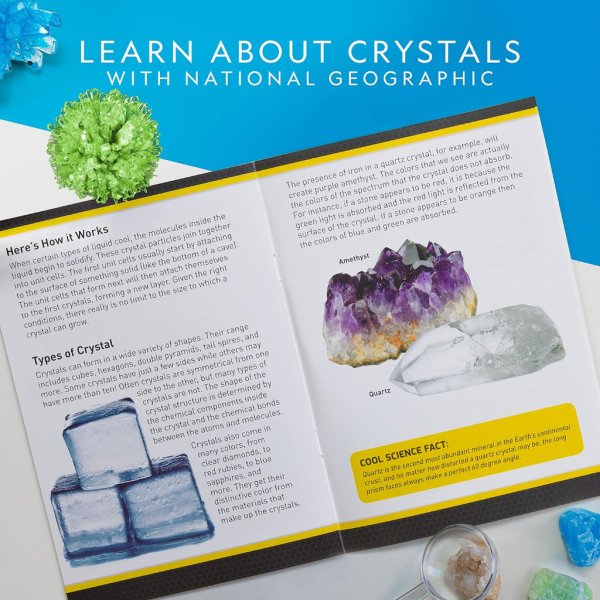 national geographic crystal growing kit – 3 vibrant colored crystals to grow6