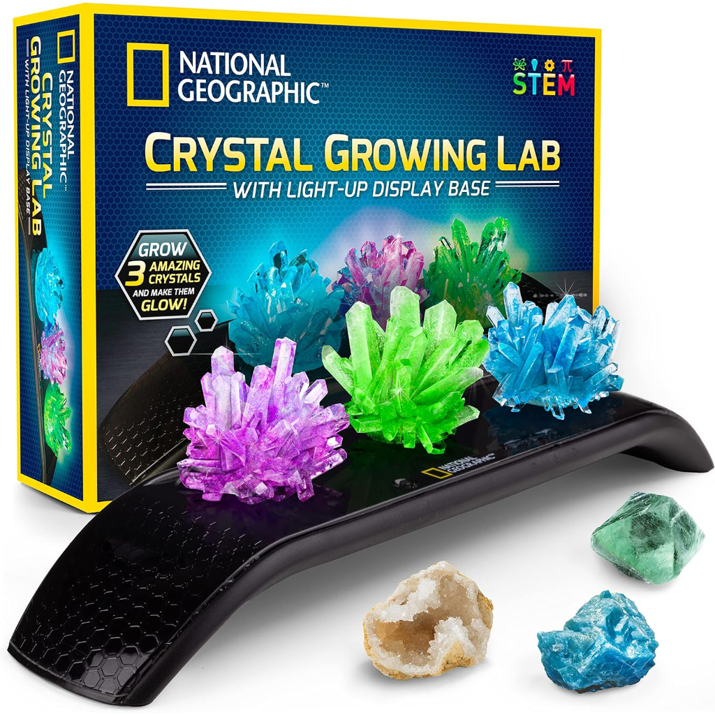 national geographic crystal growing kit – 3 vibrant colored crystals to grow7