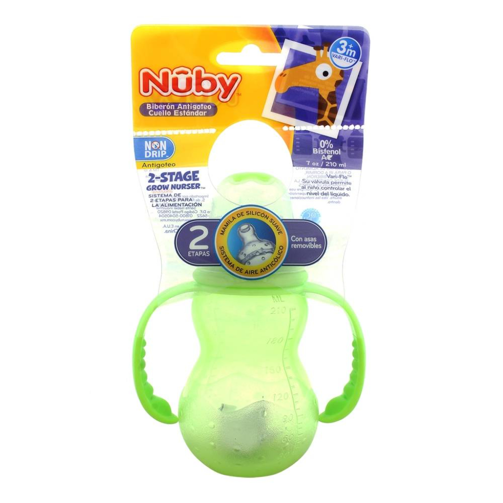 nuby 2 stage grow nurser 70z neck bottle 3+ months
