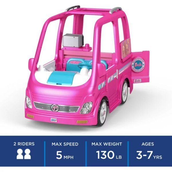 power wheels barbie dream camper battery powered ride on (1)