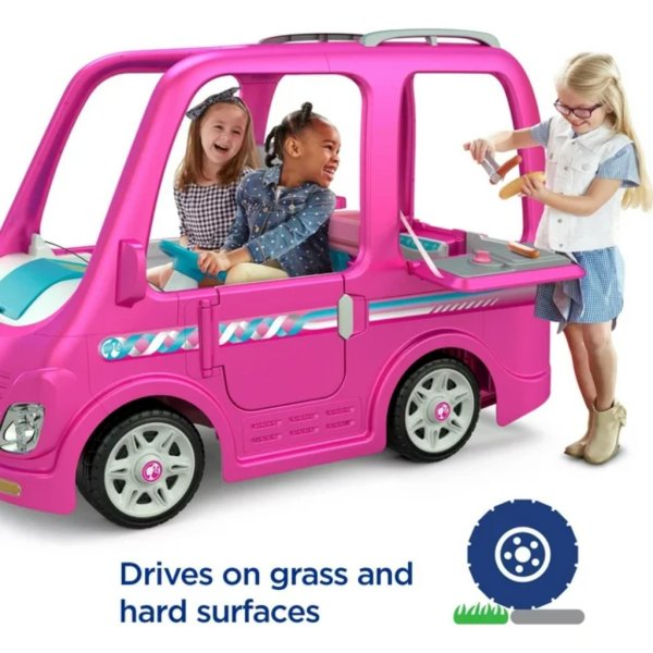 power wheels barbie dream camper battery powered ride on (5)