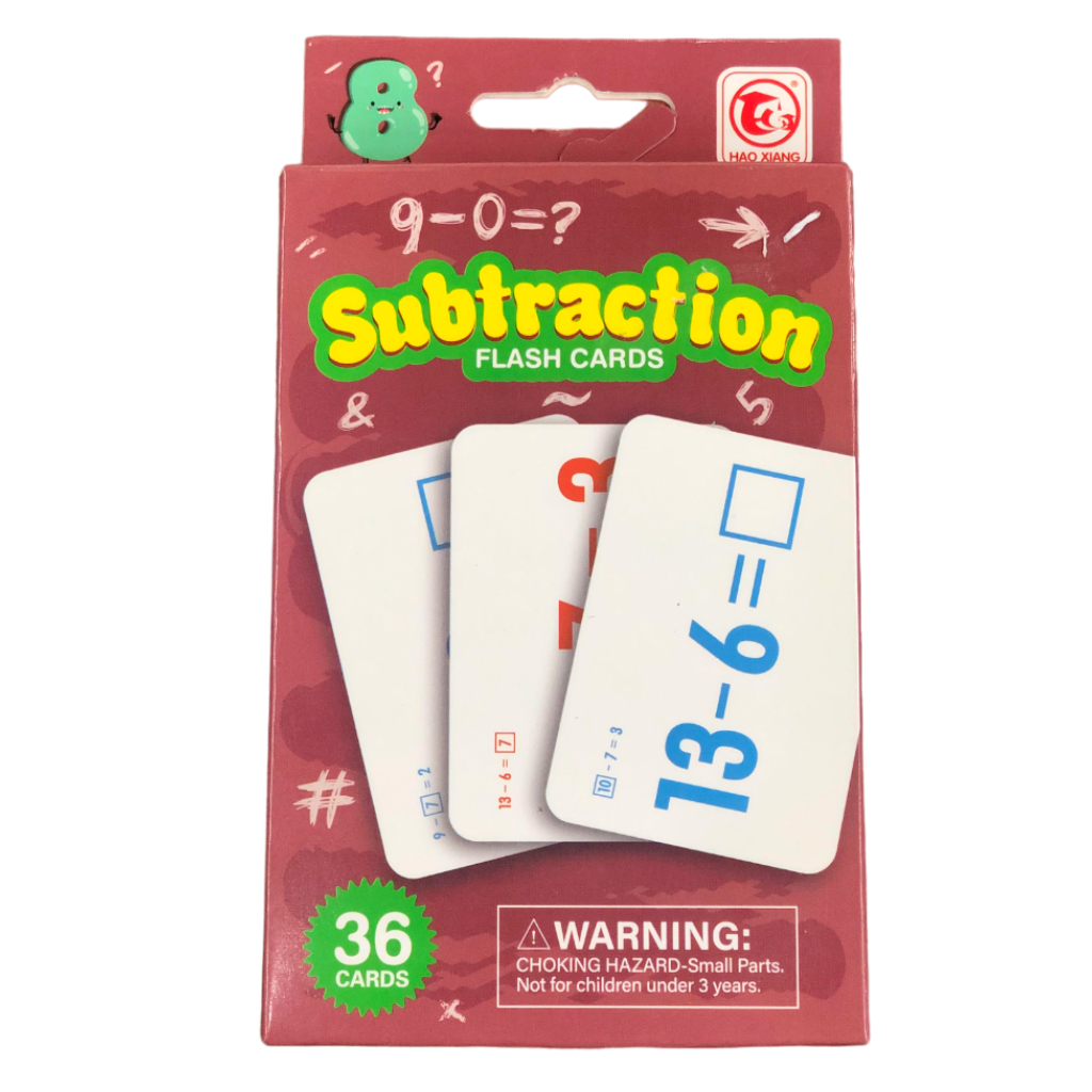 substraction flash cards