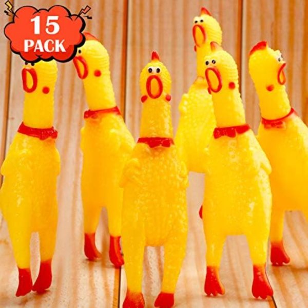 15 pcs rubber chicken squeaky toy3