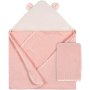 2-Pack Baby Girls Kitty Floral Hooded Towel and Washcloth Mitt SetOne Size (Hanging)