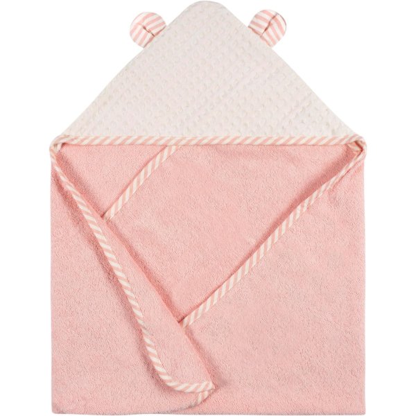2 pack baby girls kitty floral hooded towel and washcloth mitt setone size (hanging)8