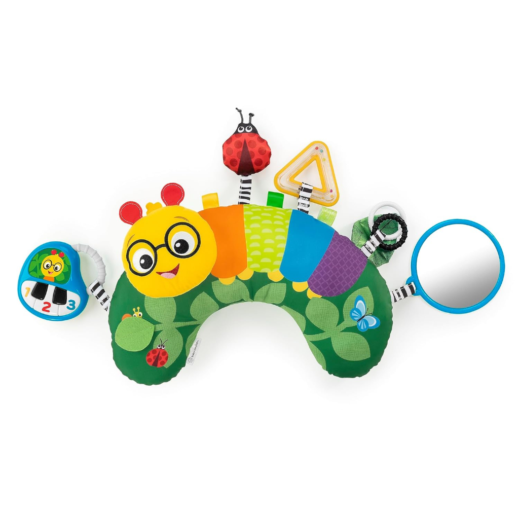 baby einstein cal a pillow tummy time activity pillow, multisensory, cal the caterpillar, ages 0+ months8