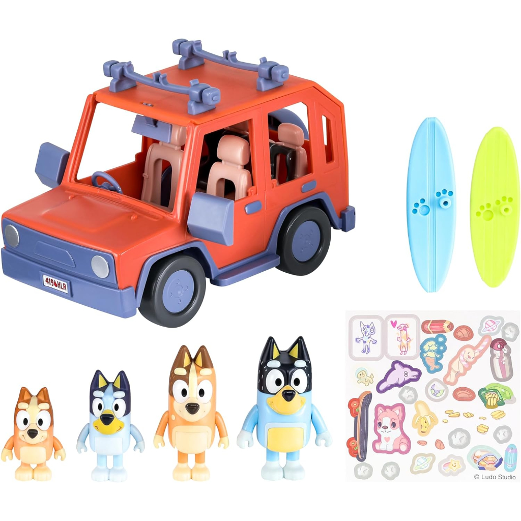 bluey heeler family 4wd vehicle and 4 figure pack3