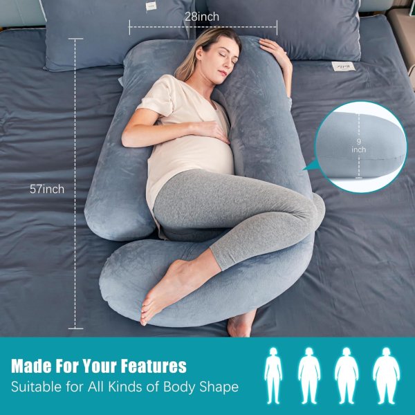 cute castle pregnancy pillows, soft u shape maternity pillow with removable cover5