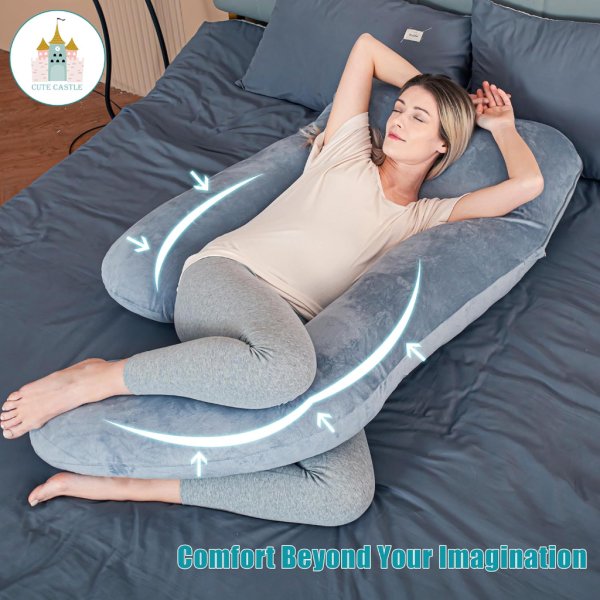cute castle pregnancy pillows, soft u shape maternity pillow with removable cover6