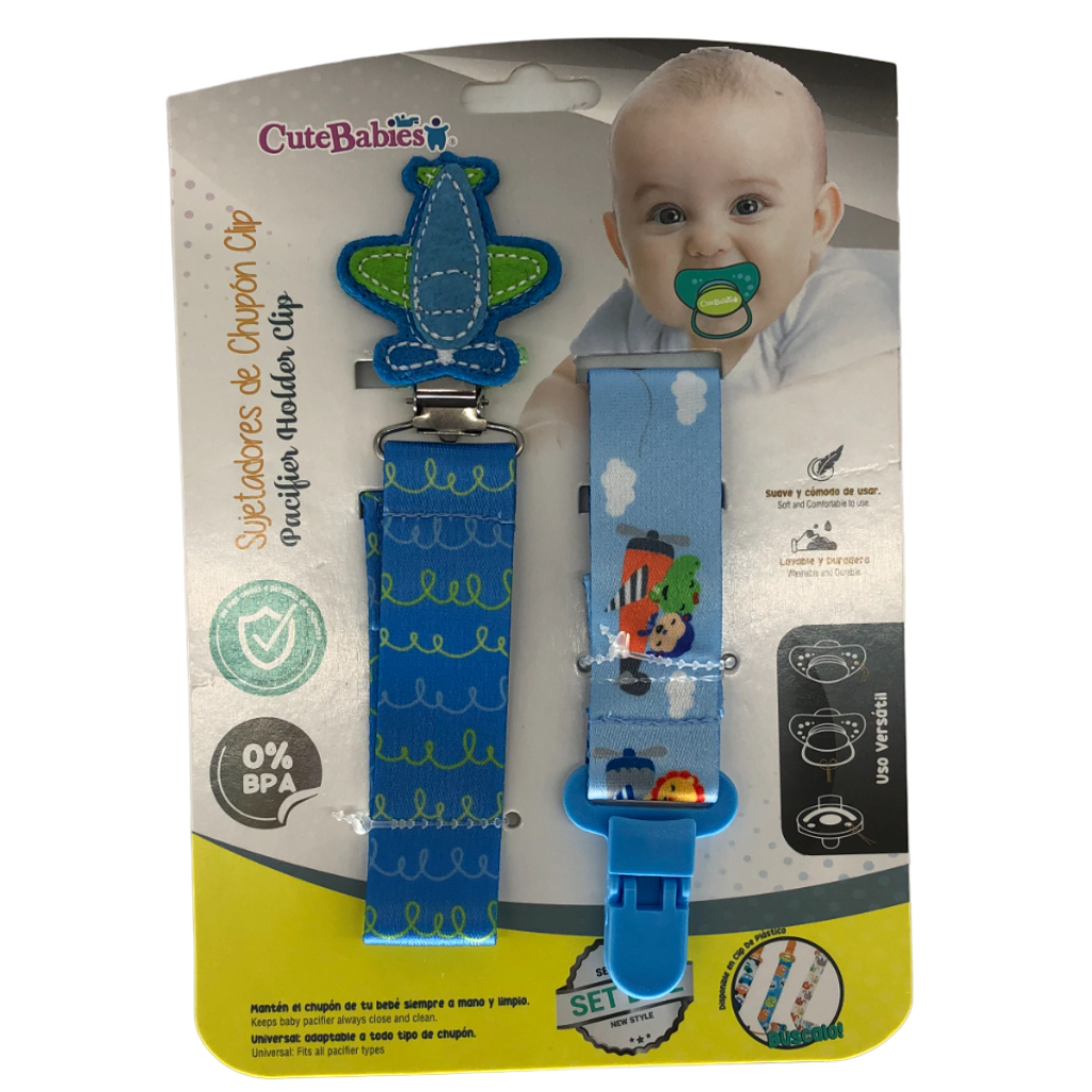 cutebabies pacifier clip and holder airplane