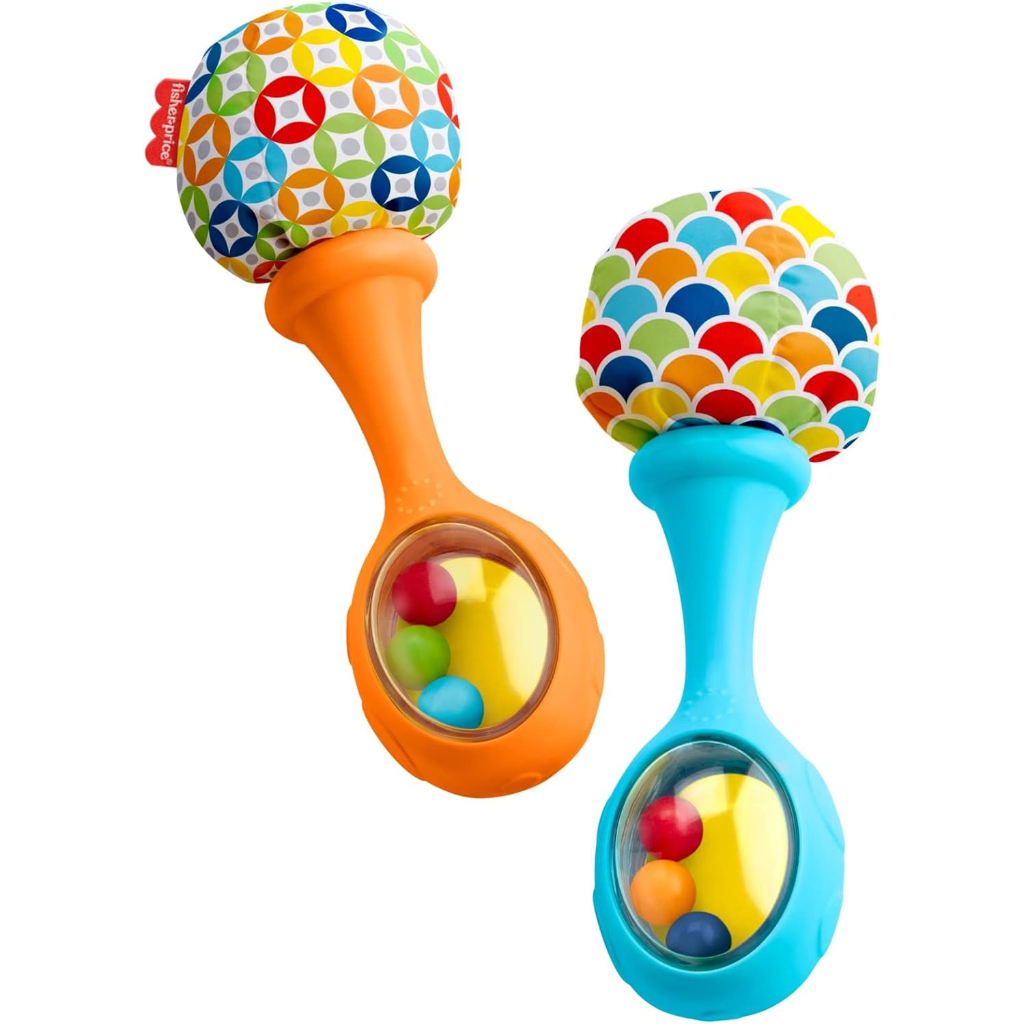 fisher price baby newborn toys rattle ‘n rock maracas set neutral colors2