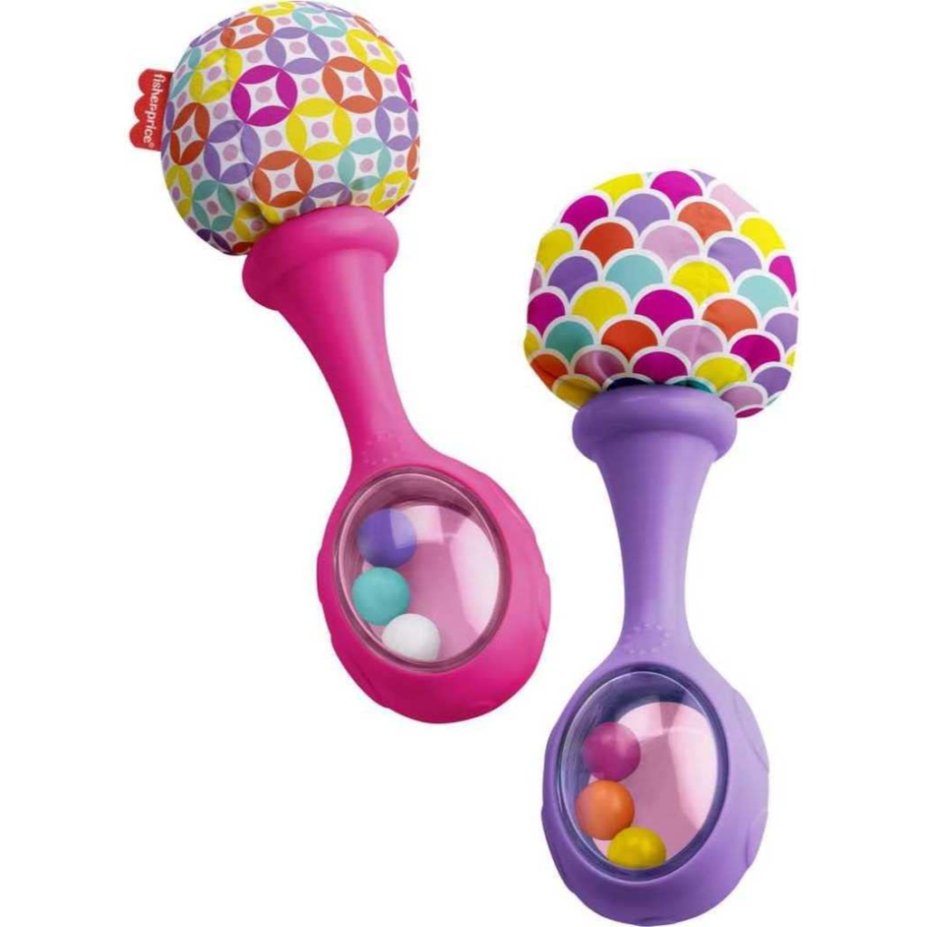 fisher price baby newborn toys rattle ‘n rock maracas set (pink)1