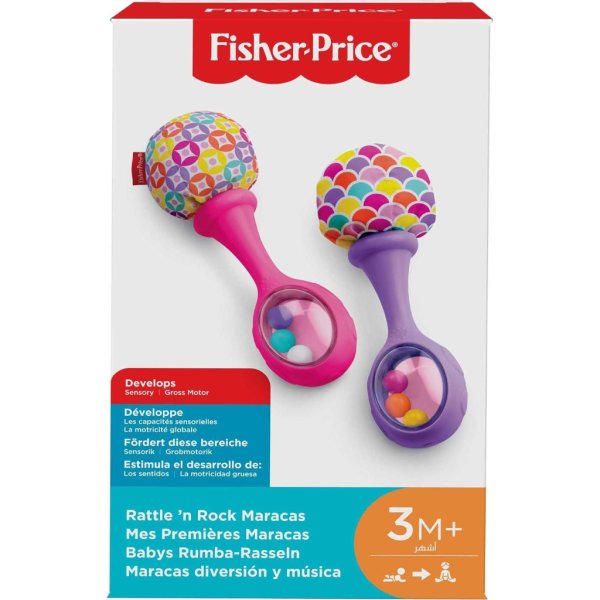 fisher price baby newborn toys rattle ‘n rock maracas set (pink)3