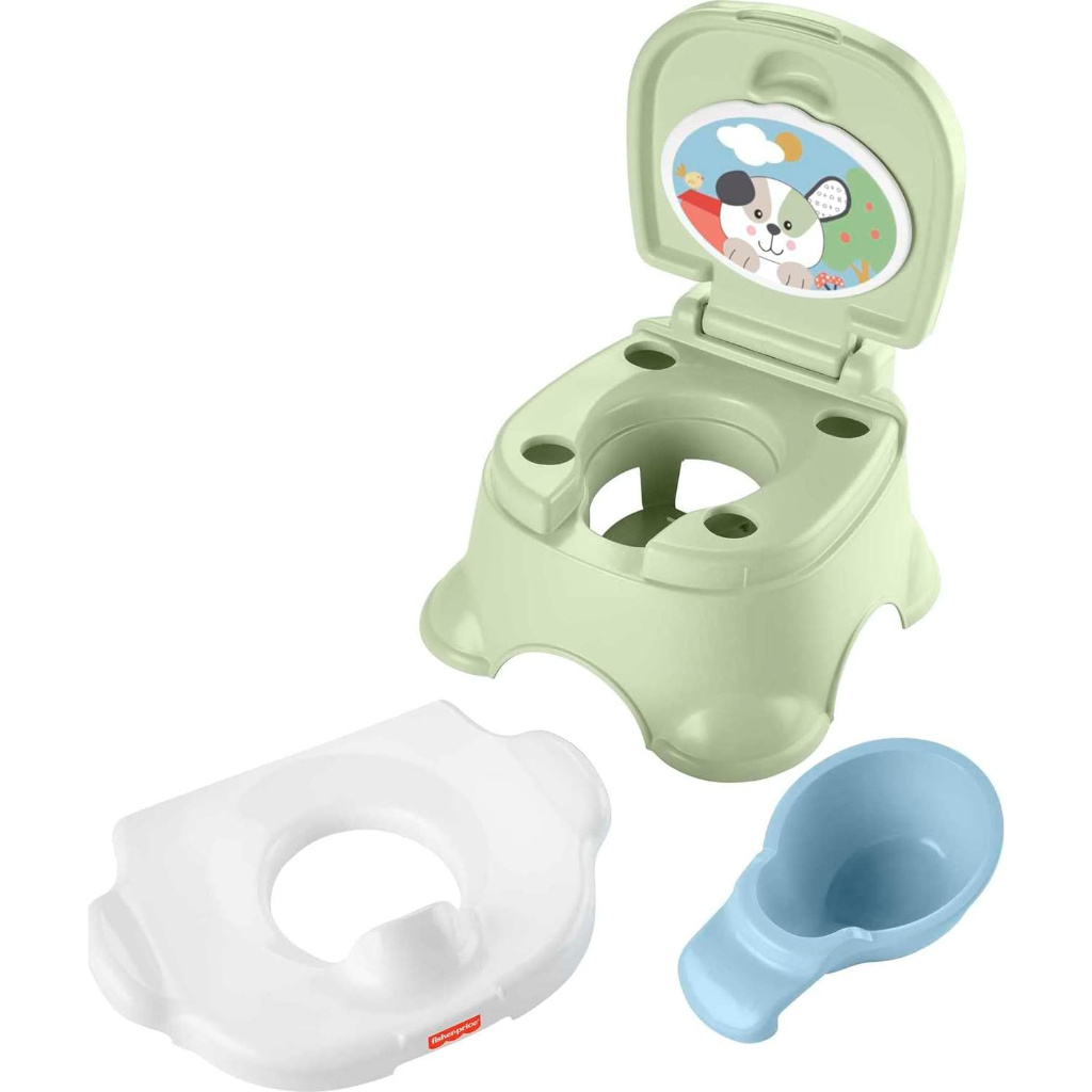 fisher price baby toddler toilet 3 in 1 puppy perfection potty training seat and step stool with removable ring1