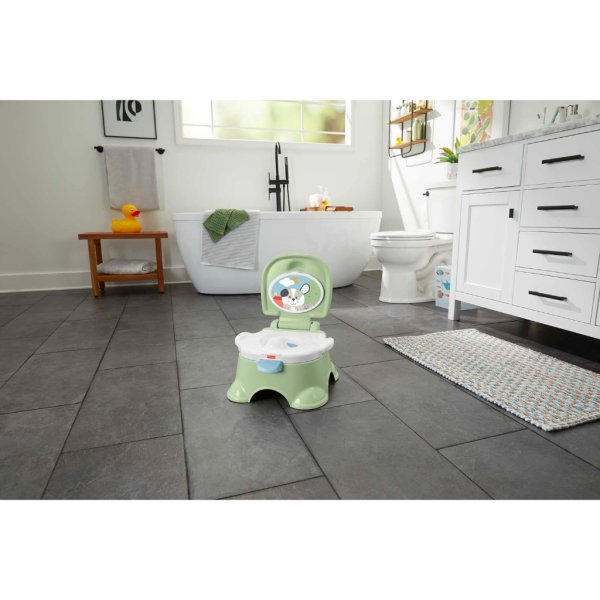 fisher price baby toddler toilet 3 in 1 puppy perfection potty training seat and step stool with removable ring2