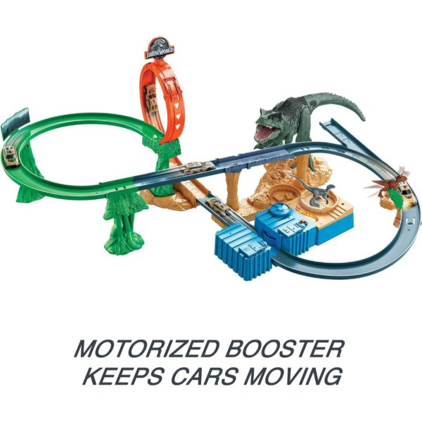 hot wheels jurassic world clash ‘n crash track set, for kids 3 years old & up2