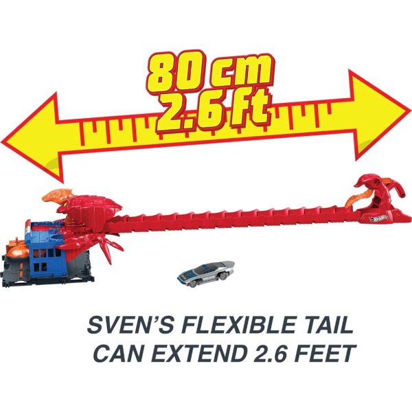 hot wheels toy car track set city scorpion flex attack & 1:64 scale car4
