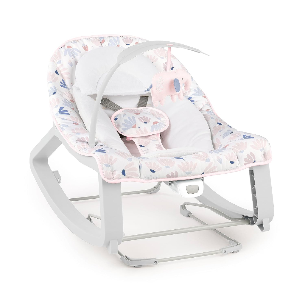 ingenuity keep cozy 3 in 1 grow with me vibrating baby bouncer seat & infant to toddler rocker burst (pink), newborn and up2