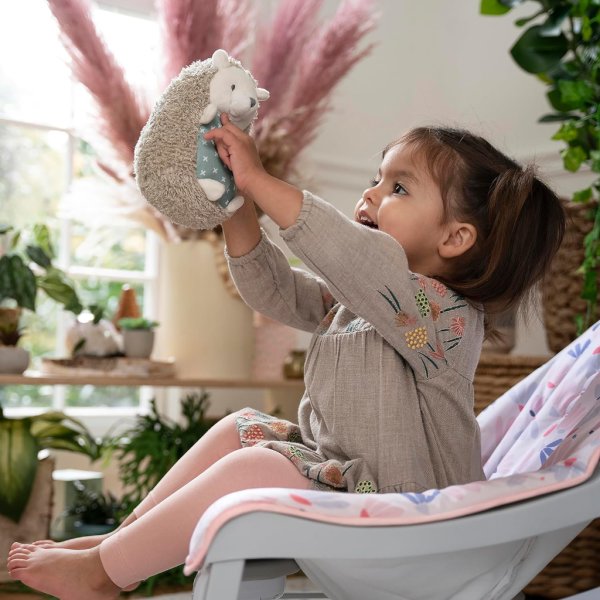 ingenuity keep cozy 3 in 1 grow with me vibrating baby bouncer seat & infant to toddler rocker burst (pink), newborn and up5