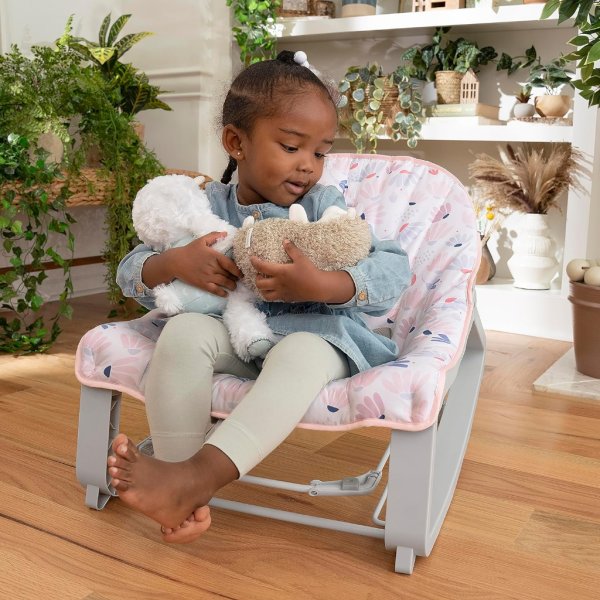 ingenuity keep cozy 3 in 1 grow with me vibrating baby bouncer seat & infant to toddler rocker burst (pink), newborn and up7