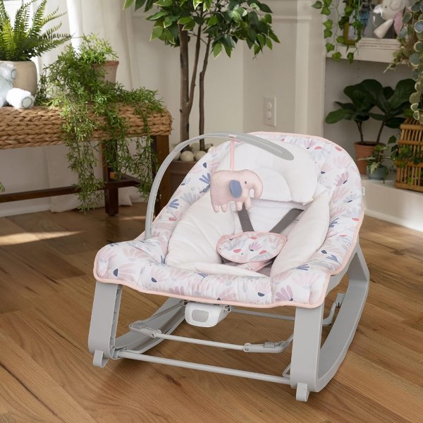 ingenuity keep cozy 3 in 1 grow with me vibrating baby bouncer seat & infant to toddler rocker burst (pink), newborn and up8