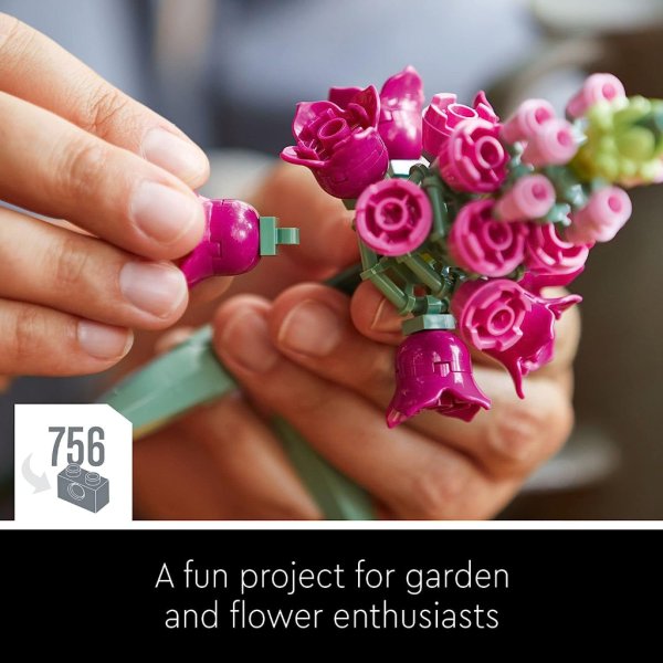 lego icons flower bouquet building set artificial flowers with roses2