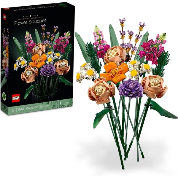 lego icons flower bouquet building set artificial flowers with roses4