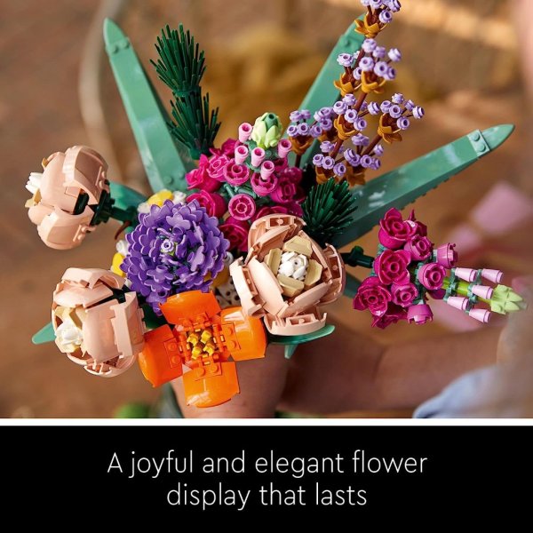 lego icons flower bouquet building set artificial flowers with roses6