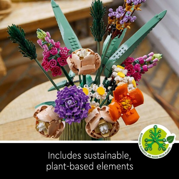 lego icons flower bouquet building set artificial flowers with roses7