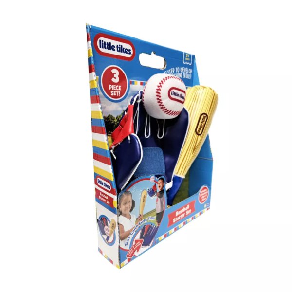 little tikes baseball starter set, childs beginners sports ball bat glove, boys girls ages 3 and up4