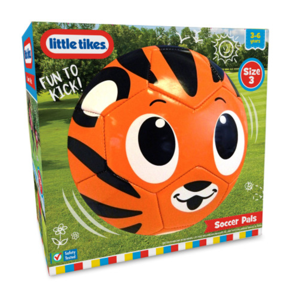 little tikes soccer pals, sports ball, ages 3 years and up, tiger