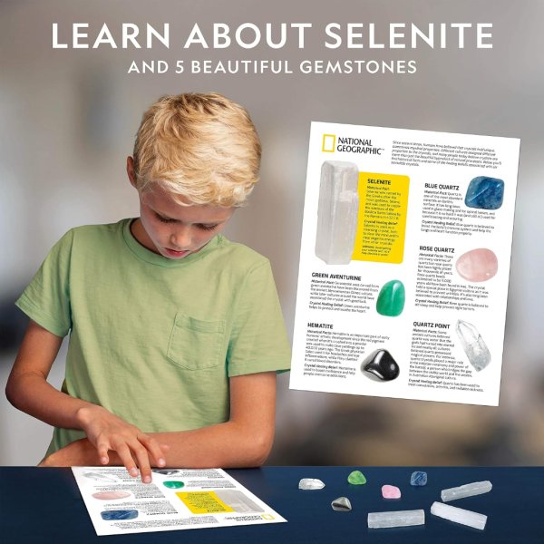 national geographic selenite and crystal set6