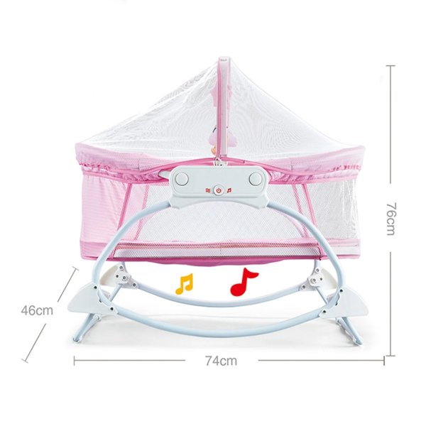 sleep peacefully musical bassinet pink (5)