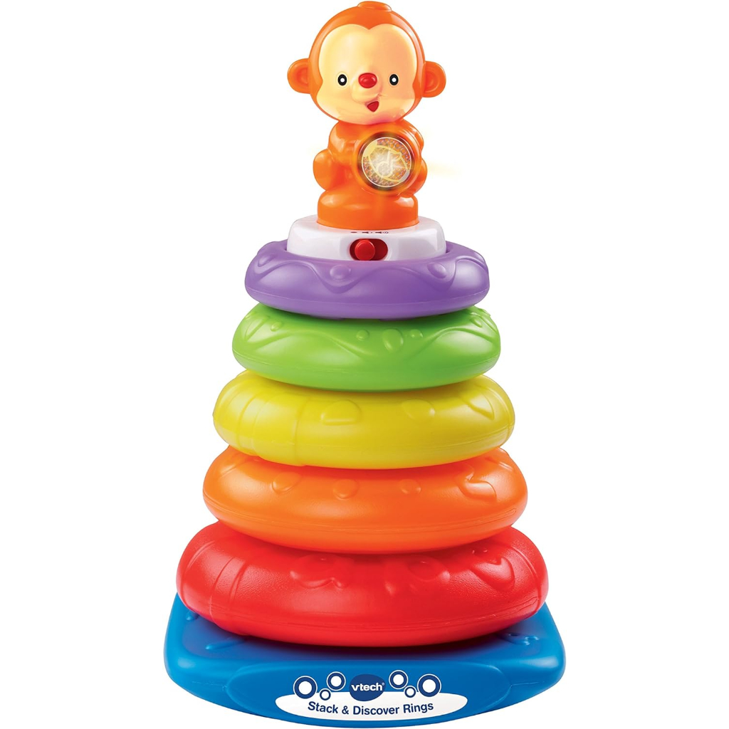 vtech stack and discover rings, colourful, textured rings for sensory play, stacking toys2