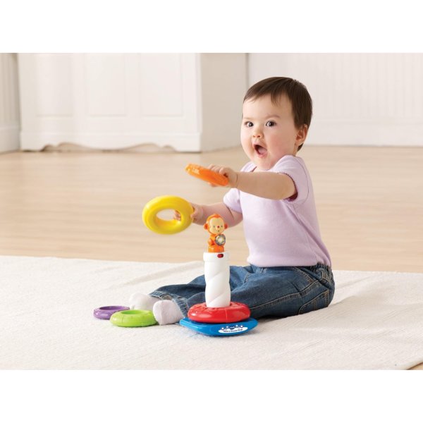 vtech stack and discover rings, colourful, textured rings for sensory play, stacking toys4