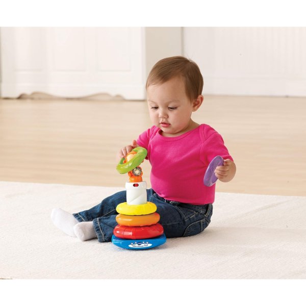 vtech stack and discover rings, colourful, textured rings for sensory play, stacking toys5