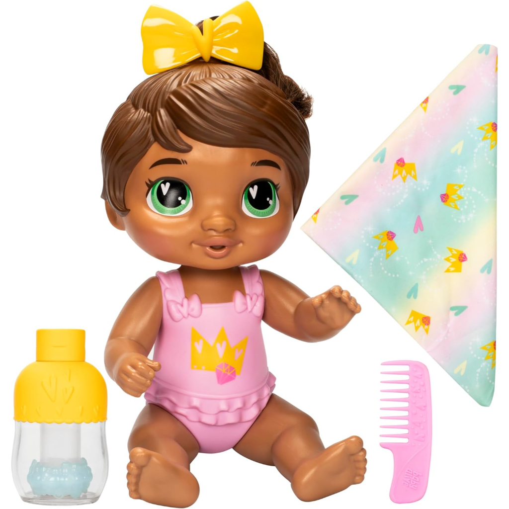 baby alive shampoo snuggle sophia sparkle brown hair 11 inch water baby doll playset5