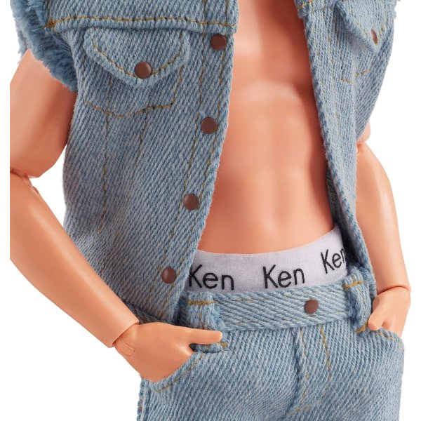 barbie the movie collectible ken doll wearing denim matching set6