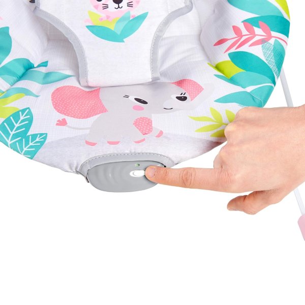 bright starts baby bouncer soothing vibrations infant seat flamingo vibes, pink8