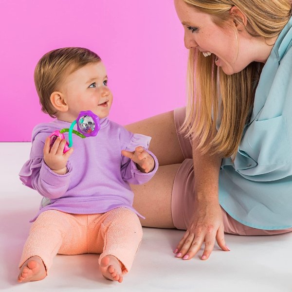 bright starts rattle and shake barbell toy pretty in pink9