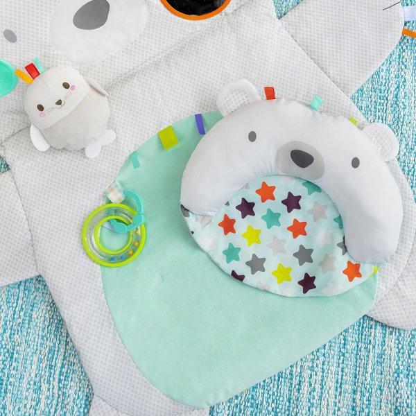 bright starts tummy time prop & play baby activity mat polar bear 35 x 29.5 in13