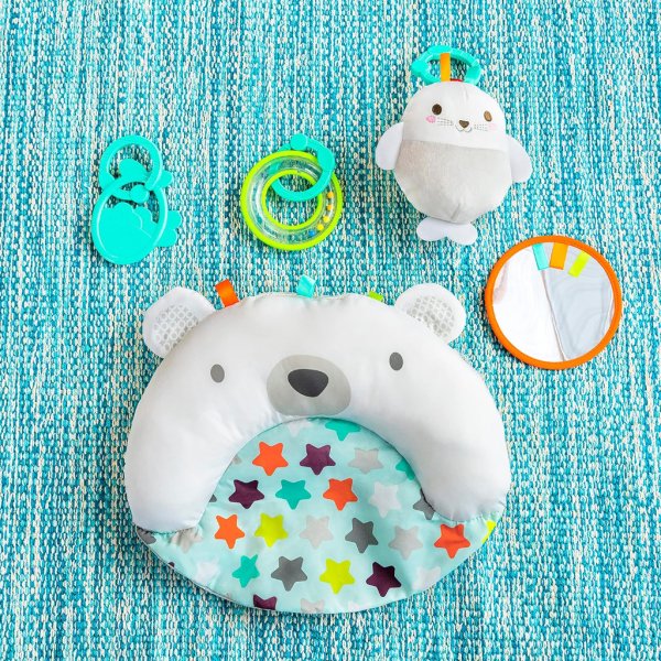 bright starts tummy time prop & play baby activity mat polar bear 35 x 29.5 in14