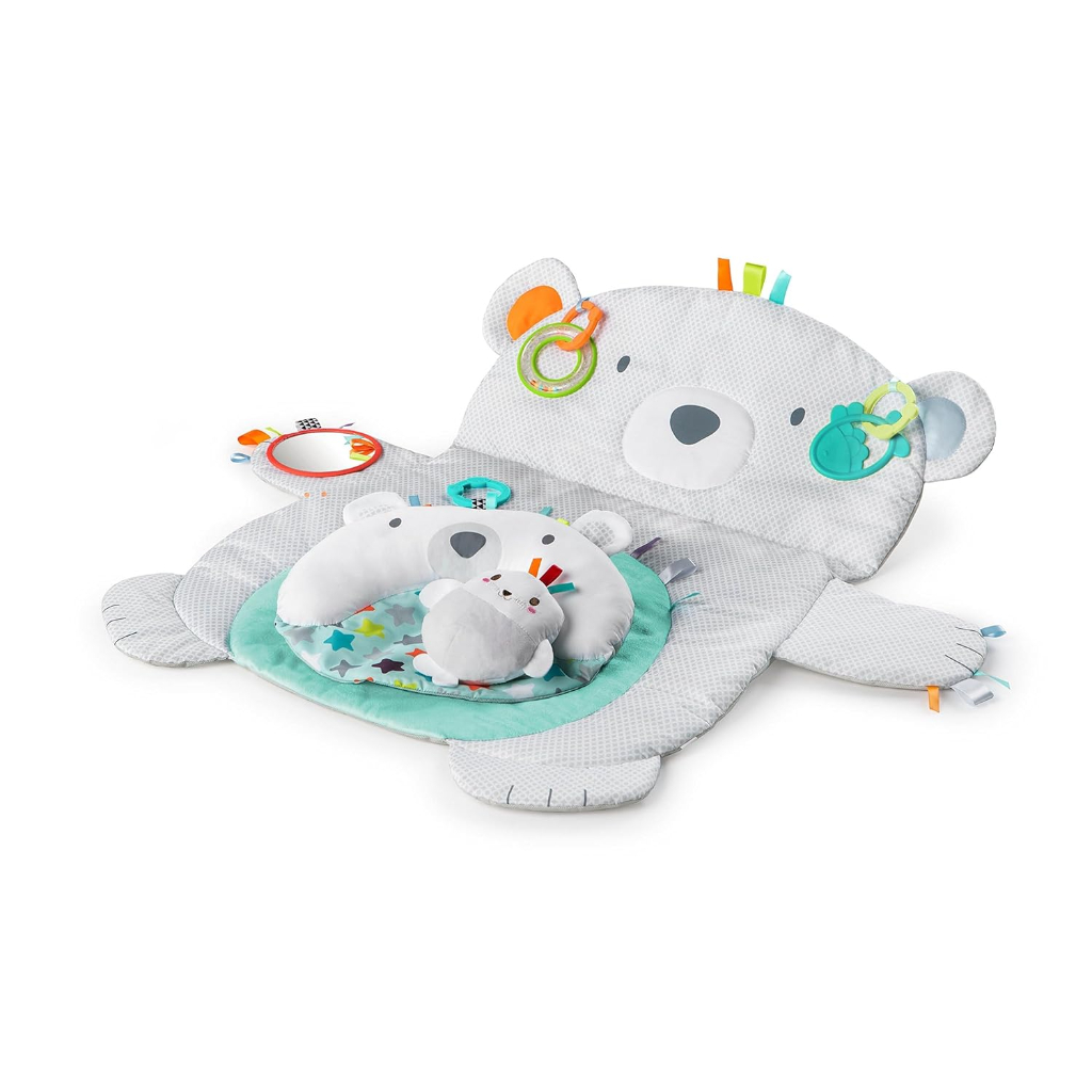bright starts tummy time prop & play baby activity mat polar bear 35 x 29.5 in3