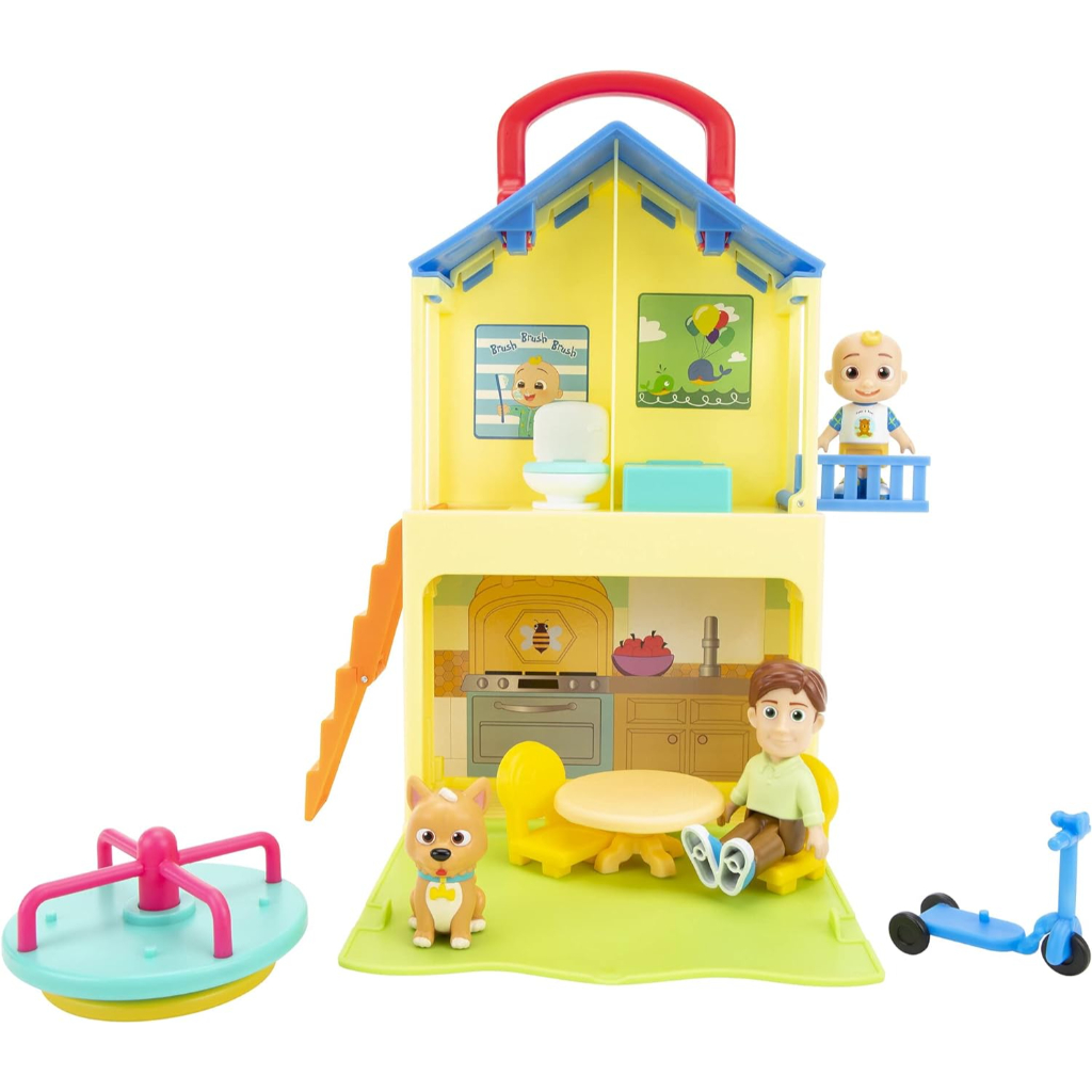 cocomelon's pop n' play house transforming playset features jj, jellybean, and house accessories – toys for kids, toddlers, and preschoolers10