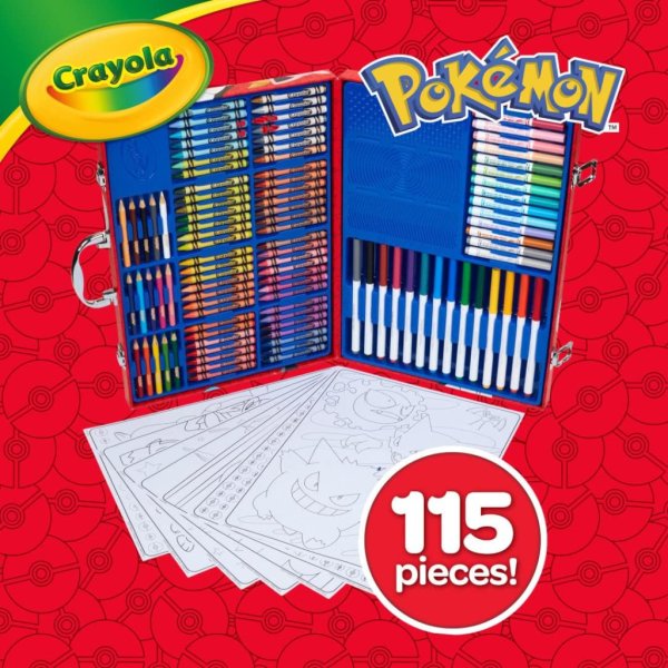 crayola pokémon imagination art set (115pcs), kids art kit1