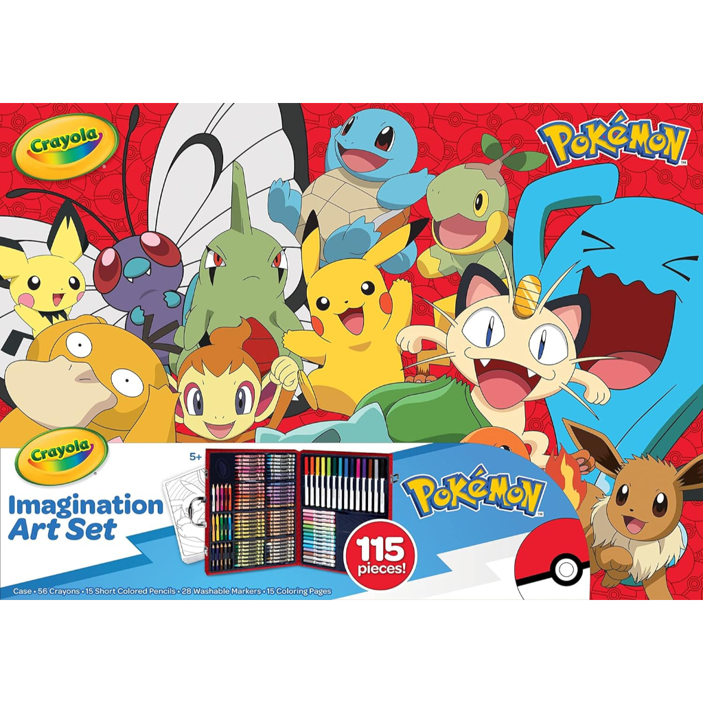 crayola pokémon imagination art set (115pcs), kids art kit8