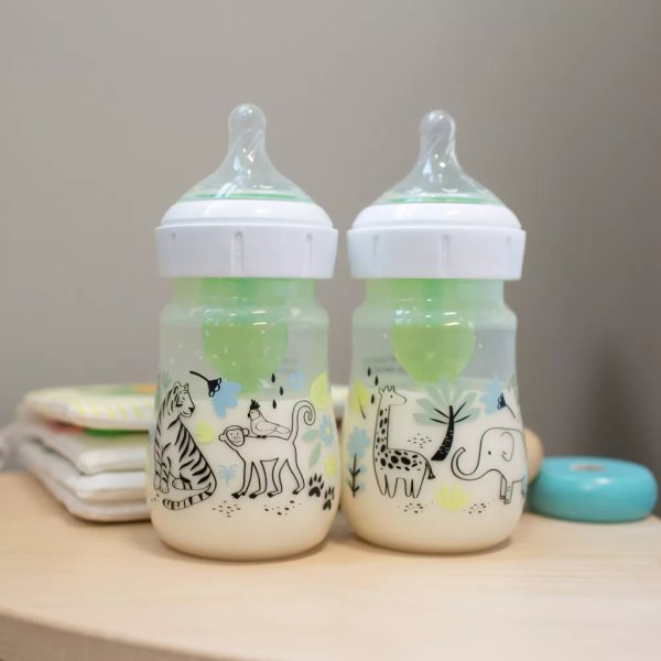 dr. brown's anti colic options+ wide neck baby bottle jungle designs 5 fl oz:2pk7
