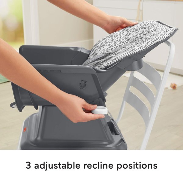 fisher price baby spacesaver simple clean high chair baby to toddler portable dining seat with removable tray liner, pencil strokes4