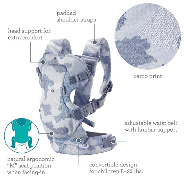 infantino flip advanced 4 in 1 carrier ergonomic camo11